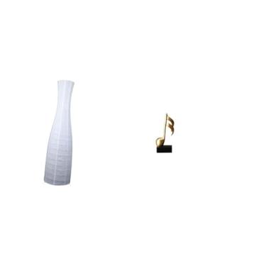 Imagem de Whtkoph Abajur Minimalista de Papel para Luminária de Chão com Escultura de Nota Musical. Ornamento Criativo de Mesa em Resina, Ideal para Quartos de Hotel.