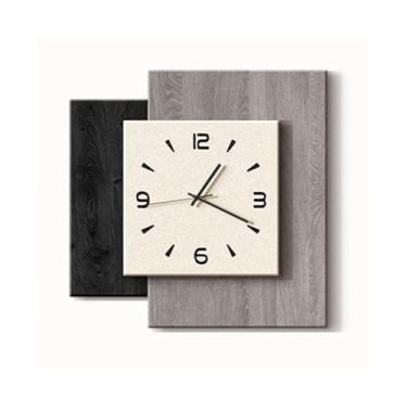 Imagem de Relógio de parede Minimalist Wall Clock Sandstone Texture Unique Shape Battery Operated Silent Sem tique-taque(Grande)