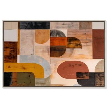 Imagem de Decoração de sala de estar impressa em tela Earthy Tones II por Art Remedy, moldura prateada, 61 x 40 cm