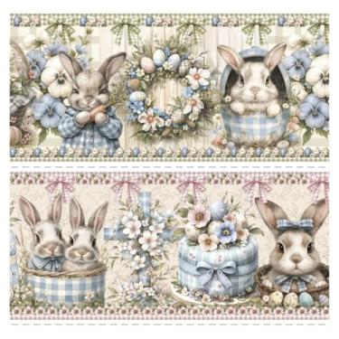 Imagem de Tecido Tricoline Digital Barrado Páscoa Singela 100% Algodão