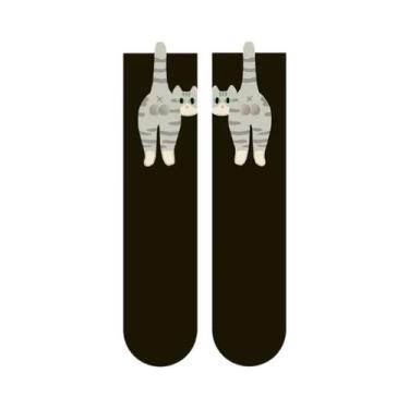 Imagem de Meias De Algodão Com Estampa De Bumbum De Gato Para Mulheres E Meninas