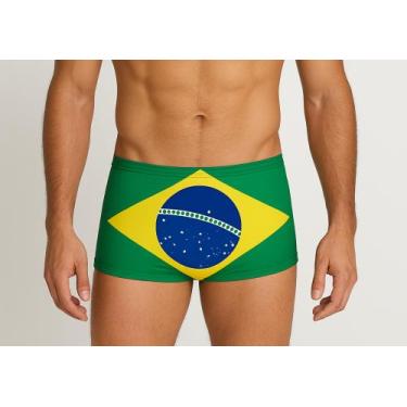 Imagem de Sunga Box com a Bandeira do Brasil - Nascer do Sol, PP