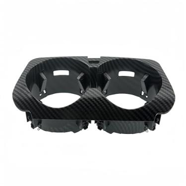 Imagem de Rldym Bandeja de suporte duplo para console central de carro A2056800691 para Mercedes-Benz W205 W213 W253 W257 W447 C E GLC Class, substituição # 2056800691 (cor fibra de carbono)