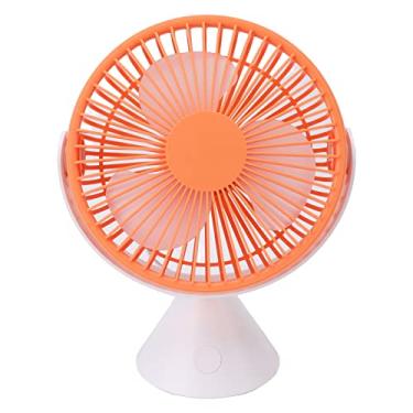 Imagem de aqxreight Ventilador de Mesa de Mesa de 3 Velocidades Suporte Suspenso de Uso Duplo USB 360 ° Rotação Ventilador de Teto para Barraca de Acampamento 1500mAh Laranja Baixo e Gira Em Teto Diferente A