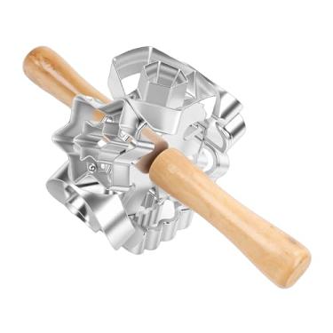 Imagem de Asixxsix Cortador de Rosquinha, Cortador de Rosquinha de Aço Inoxidável, Lâmina de Rolo Substituível, Giratório de Massa de Alumínio |Fabricante Giratório de (Tipo 1)