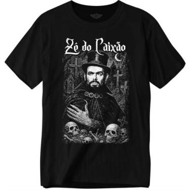 Imagem de Camiseta Zé do Caixão José Mojica manga curta 100% algodão cor preta, 