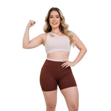 Imagem de Conjunto Fitness Feminino – Top 1 Ombro Só + Short Cintura Alta | Performance e Conforto – M/G-Feminino