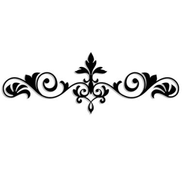 Imagem de Pinetree Art Arte de parede elegante com rolagem de metal, decoração de parede boho vintage preta, estampa decorativa de flor de lis, escultura rústica de parede de casa de fazenda para sala de estar