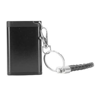 Imagem de Zerodis Mini Chaveiro de Metal para Comprimidos, Caixa de Tubo Portátil à Prova D'água, Frasco de Medicamento de Tamanho de Bolso, Recipiente Hermético Multiuso de Liga de Alumínio para (BLACK)