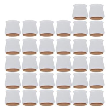 Imagem de 32Pcs de Pé Cadeira Silicone com Almofada Feltro Proteção Piso Móveis Elástica Ajustável - Redução Risco Arranhões e Ruído Fácil Colocar