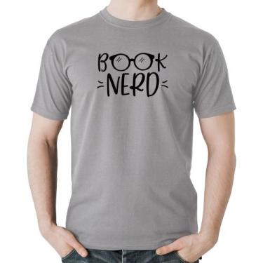 Imagem de Camiseta Algodão Book Nerd - Foca na Moda, Cinza, GG