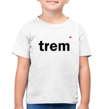 Imagem de Camiseta Algodão Infantil Trem - Foca na Moda, Branco, 12