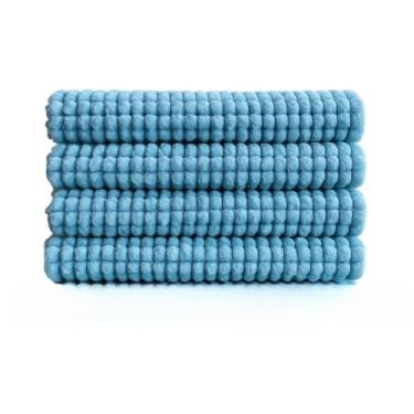 Imagem de kit4 Conjunto de tapetes com bolinhas, tapete para sala，tapete para quarto felpudo(Azul Claro)