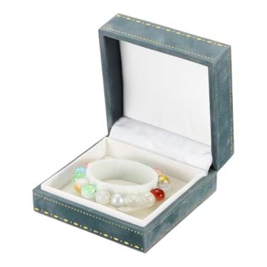 Imagem de PATIKIL Caixas de pulseira de veludo, caixa de presente com pulseira vintage, porta-joias para casamento, noivado, cerimônia, aniversário (azul lago, 8,9 cm x 8,9 cm x 4,1 cm)