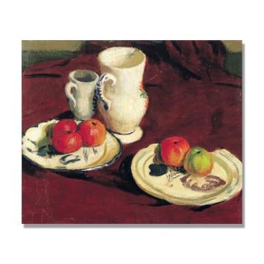 Imagem de NHLDZYH Arte em tela vintage de frutas mortas, pintura clássica de cozinha country, decoração de parede de casa de fazenda quente para sala de jantar e cozinha. A46. 70 x 84 cm - 27,5 x 33,1 pol