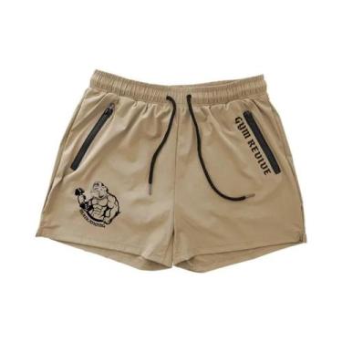 Imagem de Bermudas Masculinas De Secagem Rápida Com Estampa, Bolsos Laterais Com