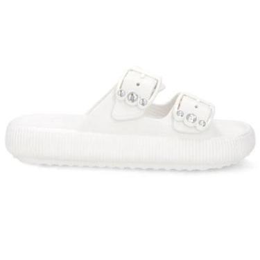 Imagem de Chinelo Usaflex Slide Poofy Ajustável com Fivela e Brilho-Feminino