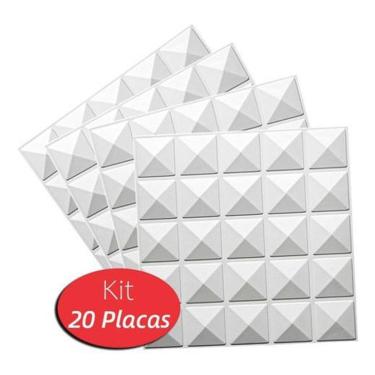 Imagem de 20 Placas Revestimento 3D Decorativo 50X50Cm Muros Piramidal