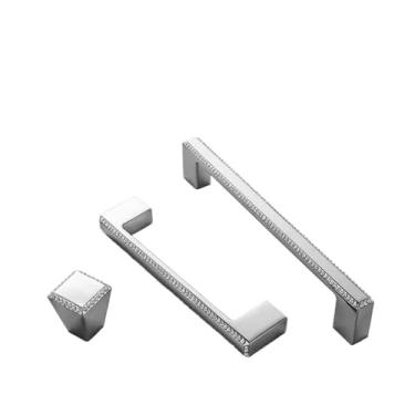 Imagem de CXYFQUUK Puxadores de porta de armário com puxador de porta de guarda-roupa simples de cristal puxadores de gaveta de liga de zinco acessórios de cozinha 2 peças (ouro 192 mm)