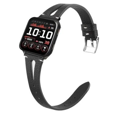 Imagem de Compatível com pulseiras Garmin Venu X1, pulseira de couro vintage fina de liberação rápida compatível com smartwatch Garmin Venu X1 (preto)