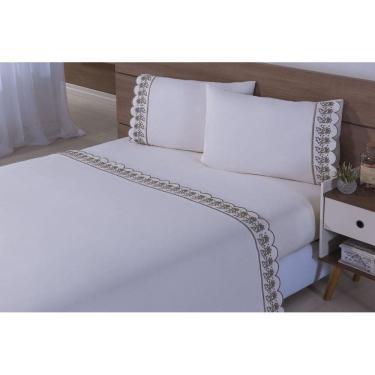 Imagem de Jogo De Lençol Cama Viúva 100% Algodão 200 Fios 4 Pçs Marrom
