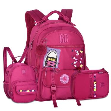 Imagem de Mochila Com Lancheira Térmica e Estojo Box Kit Escolar Feminino-Feminino