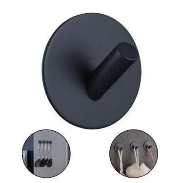 Imagem de Gancho Metal Preto Reforçado Adesivo De Parede Suporta 1.5 kg - Losan
