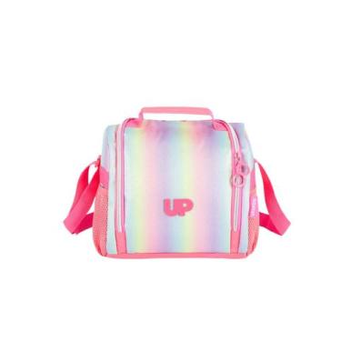 Imagem de Lancheira Bolsa Térmica Juvenil Up4You Listrada Rosa - Maxlog