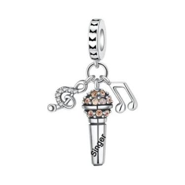 Imagem de Pingentes De Instrumentos Musicais Em Prata Esterlina: Piano, Guitarra