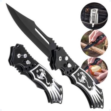 Imagem de Canivete Inox De Bolso Presilha Pesca Automática Com Trava - Hxt