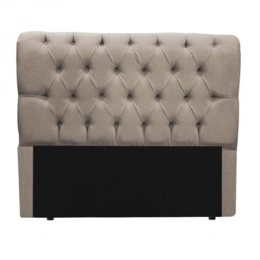 Imagem de Cabeceira Casal Suede Bege 1,40m Estofada Capitone Madrid para cama box