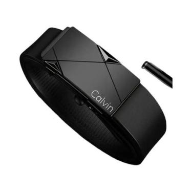 Imagem de Cinto Masculino De Couro PU Com Fivela Automática, Acessório De Cintur