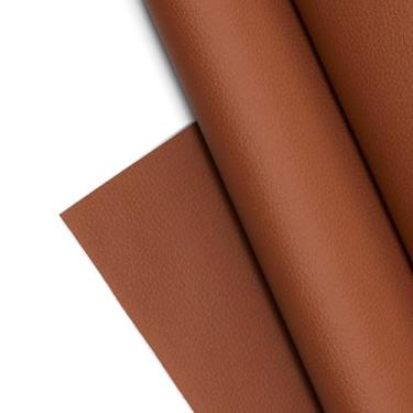 Imagem de Tecido de couro sintético texturizado, folhas de vinil de grão de seixo liso, material em relevo, estofamento, vestuário da moda, automotivo, faça você mesmo e artesanato - 30,5 cm x 137,2 cm (sela)