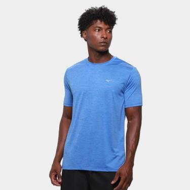 Imagem de Camiseta Mizuno Run Spark 2 Masculina, Cinza, Marinho, GG
