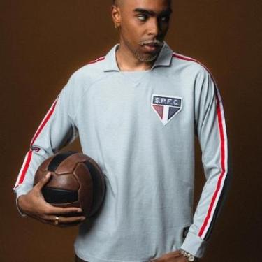 Imagem de Camisa São Paulo Retrô 1980 Manga Longa Masculina-Masculino
