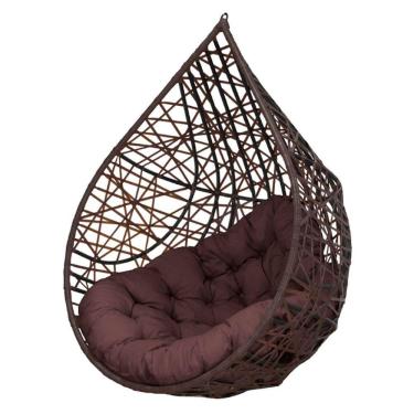 Imagem de Cadeira Balanço Ninho Suspenso Gota Tramado C- Almofada Impermeável Acesse Móveis Tabaco C- Marrom