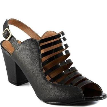 Imagem de Sandália Strips Couro Numeração Especial Sapato Show 19801-Feminino