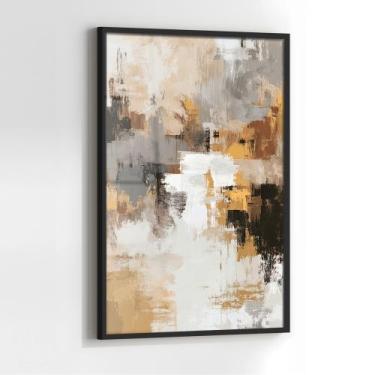 Imagem de Quadro com Moldura e Acrilico Cristal Vidro Abstrato Pintura para Sala