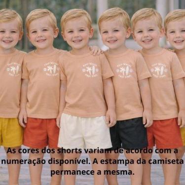 Imagem de Conjunto Infantil Menino Camiseta First Waves e Shorts Texturizado Sem