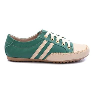 Imagem de Sapatênis feminino verde bandeira lindo moderno confortável barato - I