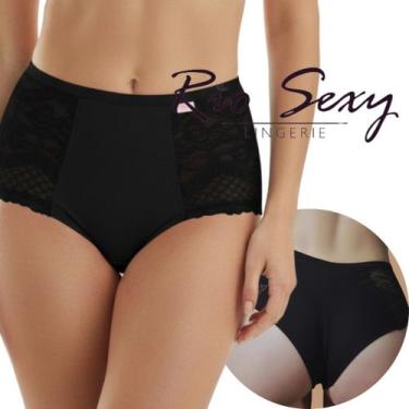 Imagem de Kit 5 pçs Tanga Calcinha Cintura Alta Fio Duplo com Renda Lateral - Mi