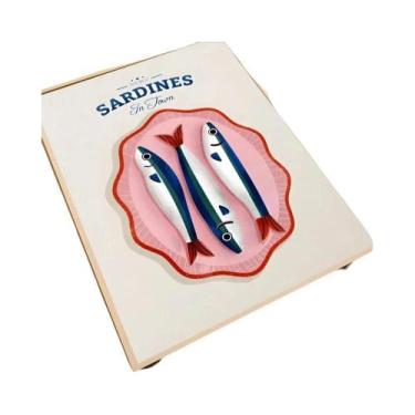 Imagem de Pinturas Em Tela De Animais Marinhos Coloridos: Sardinhas E Lagostas P