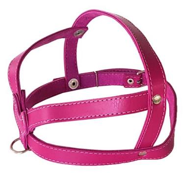 Imagem de Peitoral Coleira Para Cachorro em Couro Ajustável Reforçada Cães Pet -