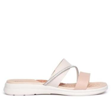 Imagem de Tamanco Feminino Modare Com Tira de Strass Rosa/branco-Feminino