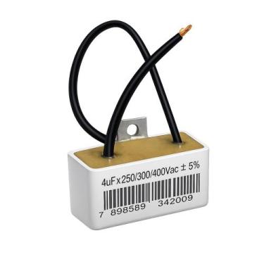 Imagem de Capacitor 2 fios quadrado 4uf x 250/300/400v c/ chapa trio