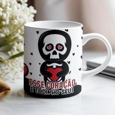 Imagem de Caneca Personalizado Caveira Apaixonada Namorados - 325ml - ABRAKADABR