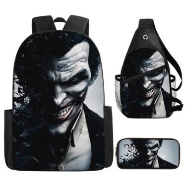 Imagem de Conjunto de mochilas escolares Clown Jokers de 3 peças para crianças -