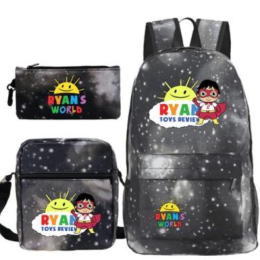 Imagem de Conjunto de mochilas Ryans School, 3 peças com bolsa de ombro e estojo