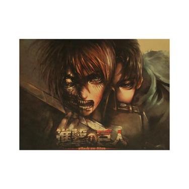 Imagem de Pôster Attack on Titans Anime Art 50,5x35cm sem moldura - yiweisai