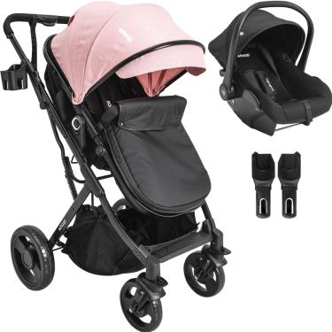 Imagem de Carrinho de Bebe Kiddo Vox II Bebe Conforto Colinho Rosa